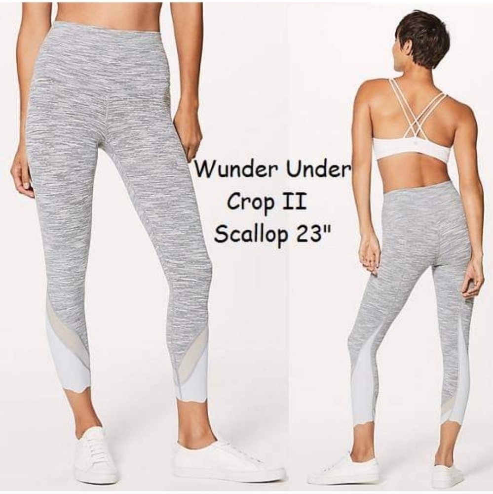Lululemon Wunder Under Crop II Scallop 23" - Wee Are From Space Silver S…